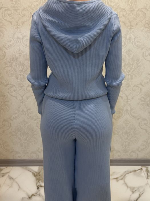 Женский прогулочный костюм, спорт-шик, вязаный трикотаж, размер М-L