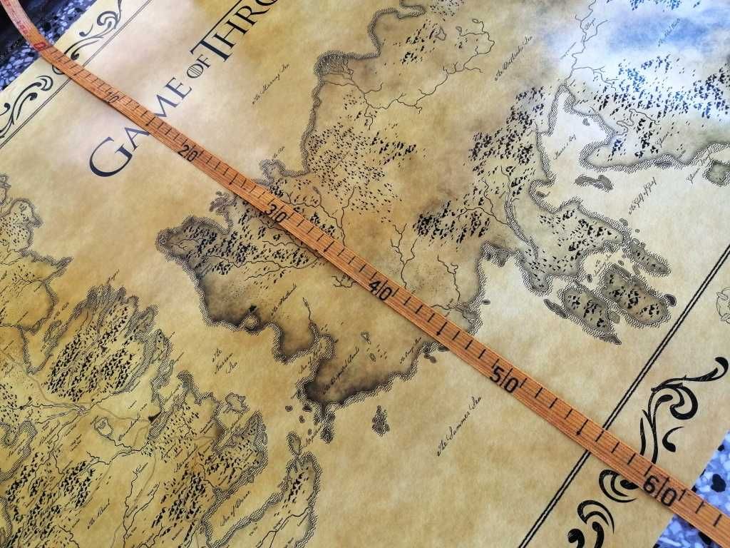 Plakat 92x61cm - Gra o Tron - Mapa Essos i Westeros - game of thrones