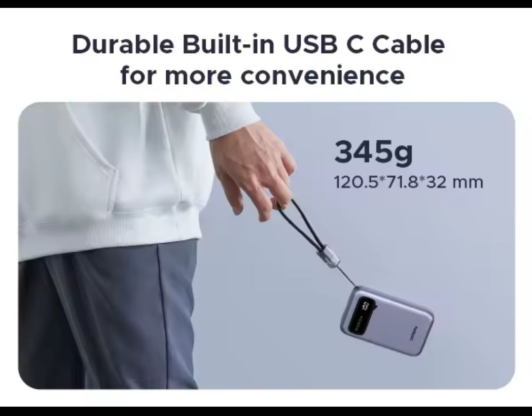 Павербанк Ugreen 20000 mah 20w PB525 блакитний