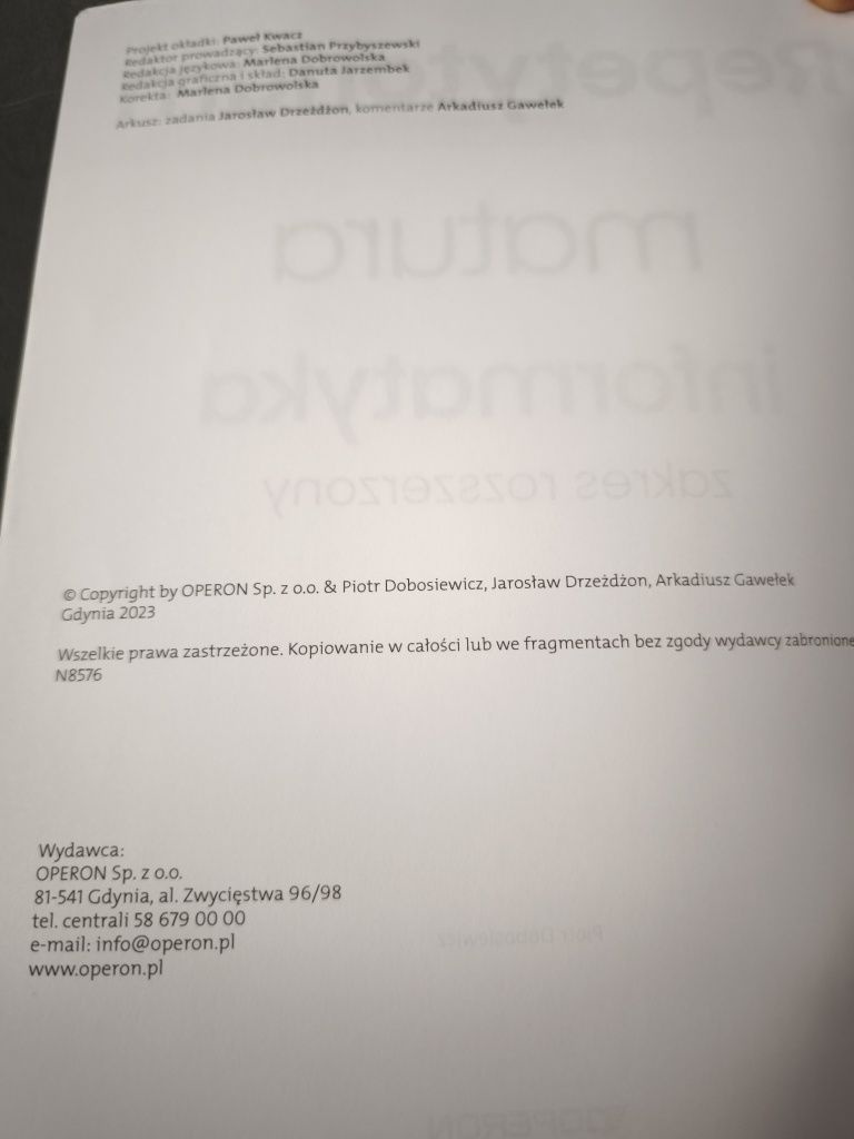 Repetytorium maturalne informatyka operon