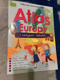 Atlas Europy z naklejkami i plakatem