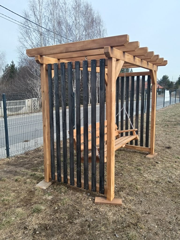 Pergola huśtawka drewniana
