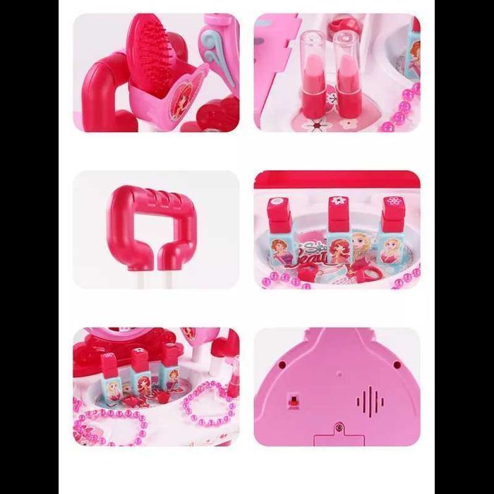 Toaletka dla dziewczynki duża z lustrem LED walizka