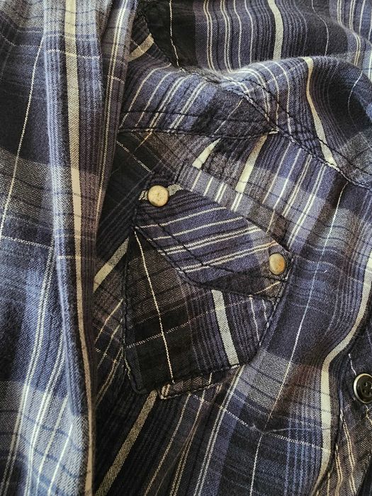 Camisa BIAGGINI Xadrez Azul e Branco - Tamanho 40 (M/L)