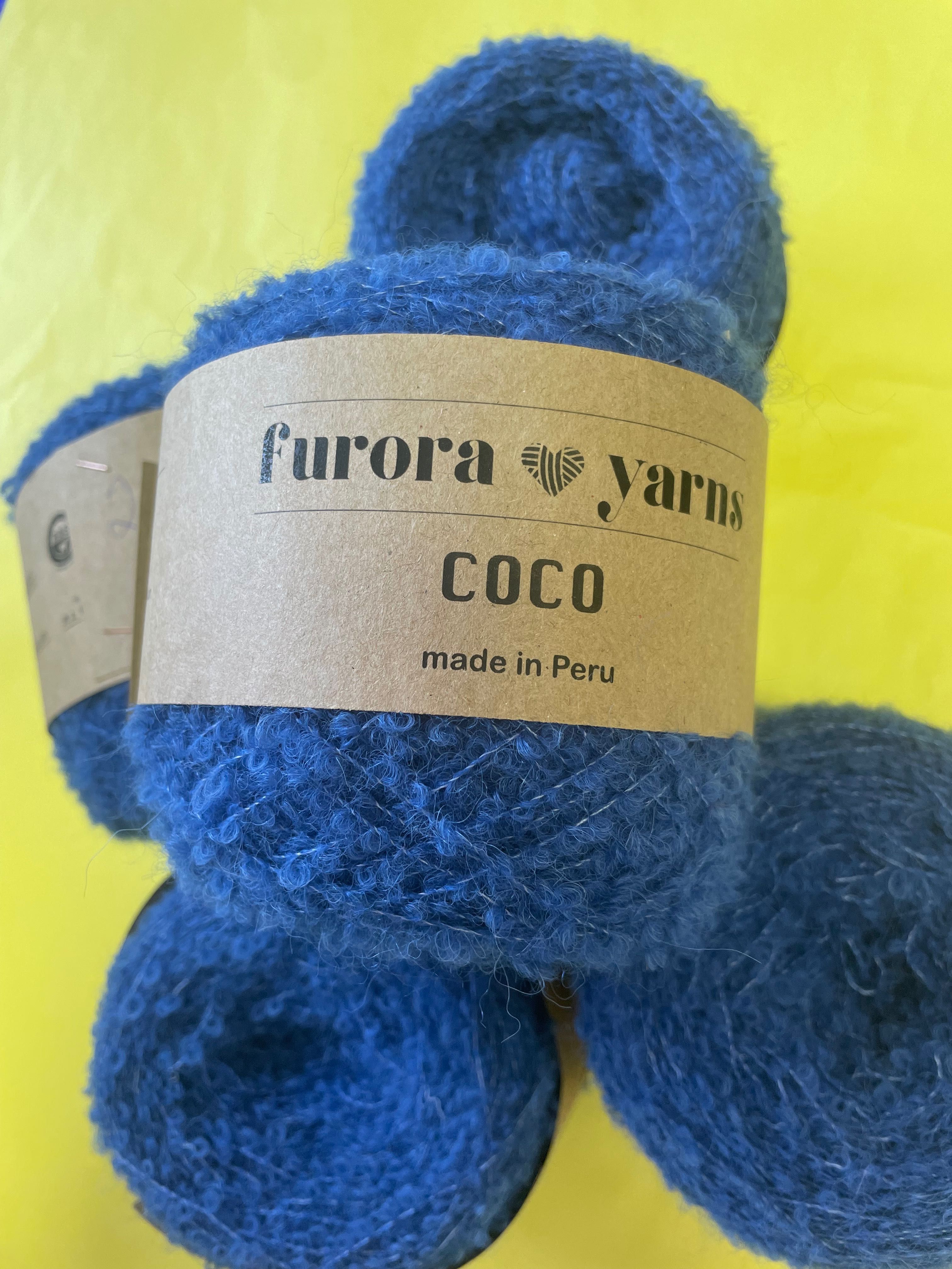 Włóczka bucle Chabrowa furora Yarns 5 motków alpaca