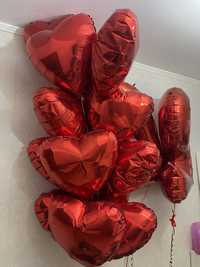 Повітряні кульки цифри 2 і 4 сердечки гелий воздушные шарики шар