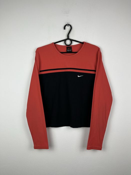 Czarna różowa koszulka z długim rękawem damska Nike rozmiar M fit S