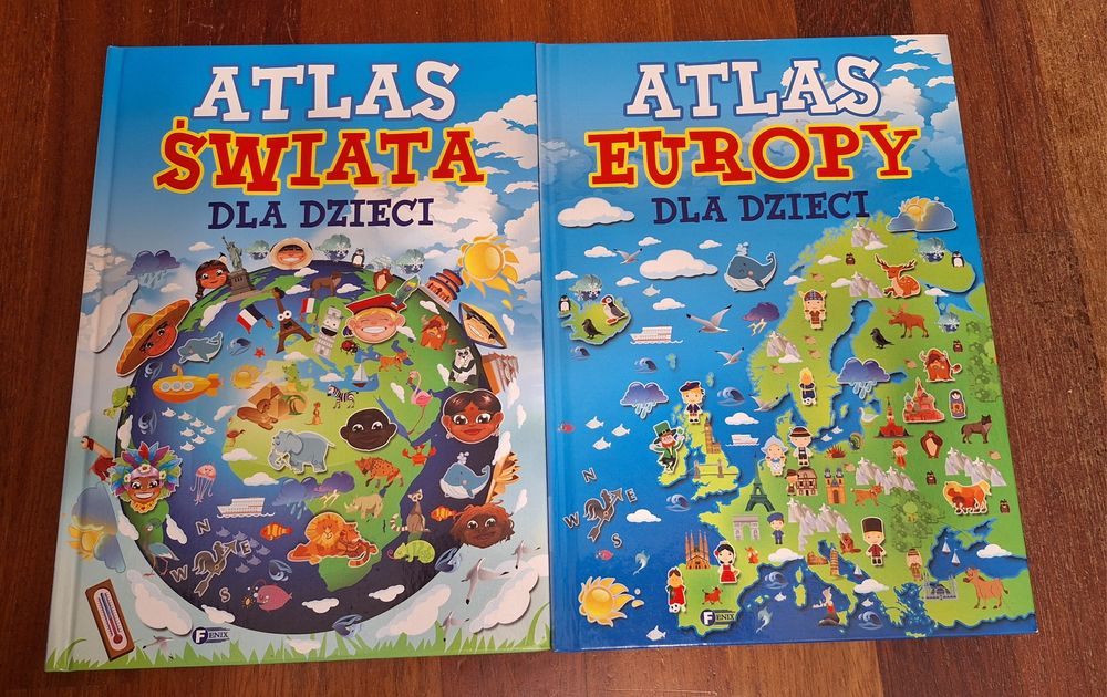 Komplet dwie książki Atlas Europy i Atlas Polski dla dzieci