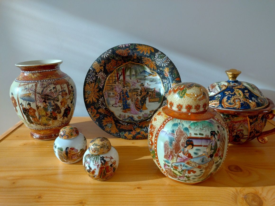 Orientalne wazy komplet 6 elementów