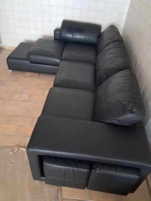 SOFÁ Pele Sintética  Chaise Longue