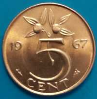 5 Cêntimos  de 1967  Rainha Juliana  dos Países Baixos