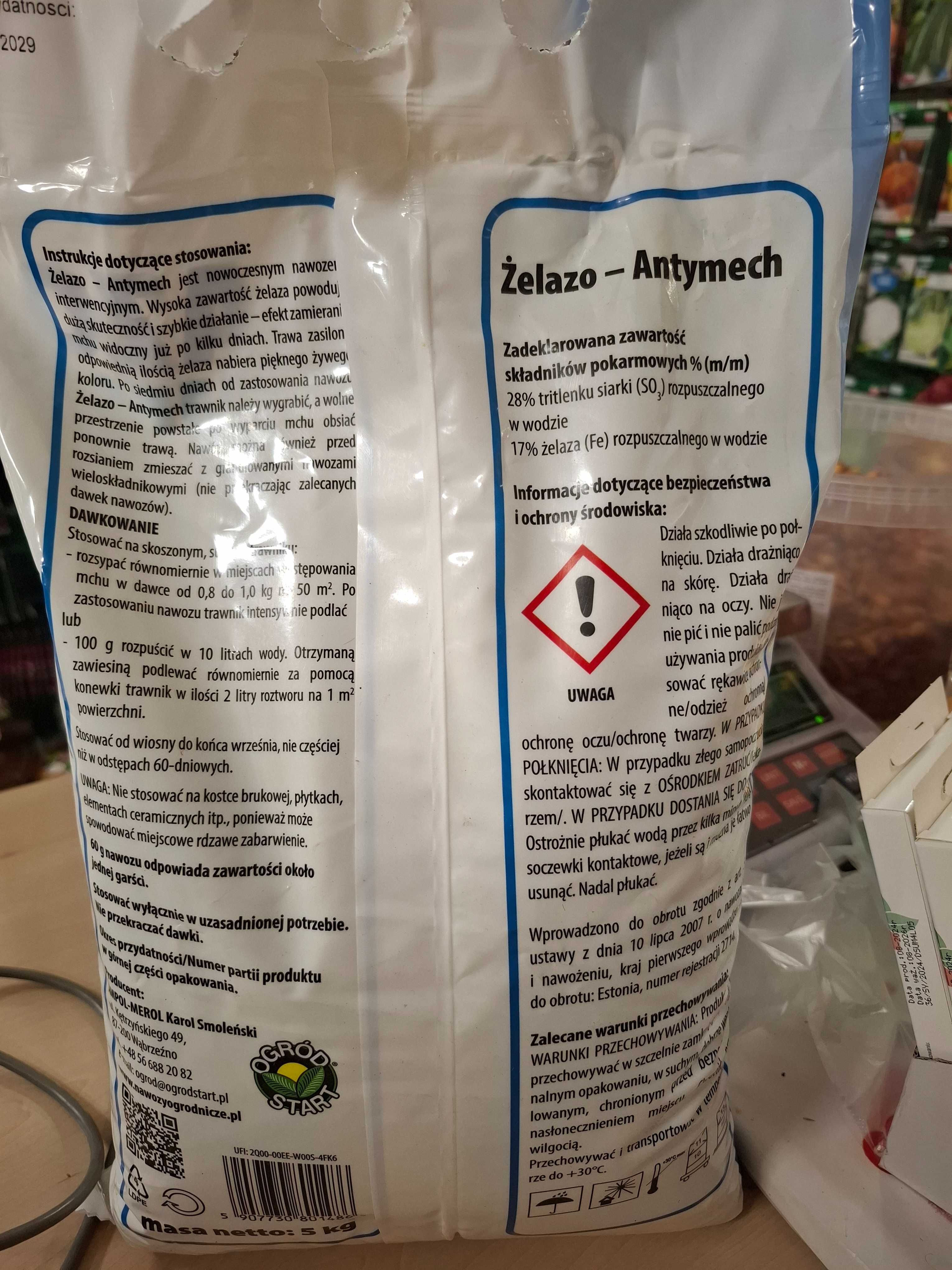 Nawóz na mech Żelazo Antymech 5kg Ogród Start