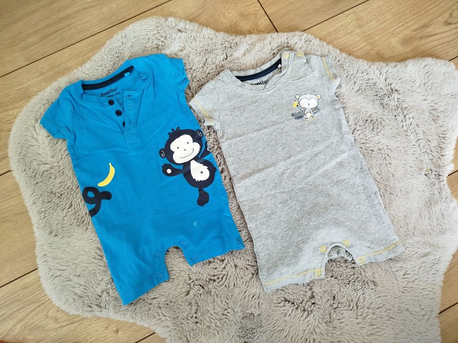 Zestaw 2 szt Rampers piżamka na lato dla chłopca lupilu 62/68