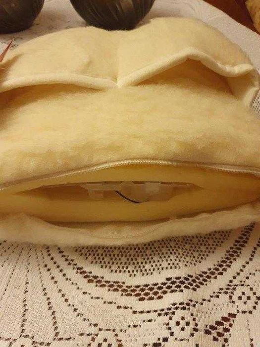 Poduszka zdrowotna z owczej wełny z ogrzewaczem na dłonie ręce +etui