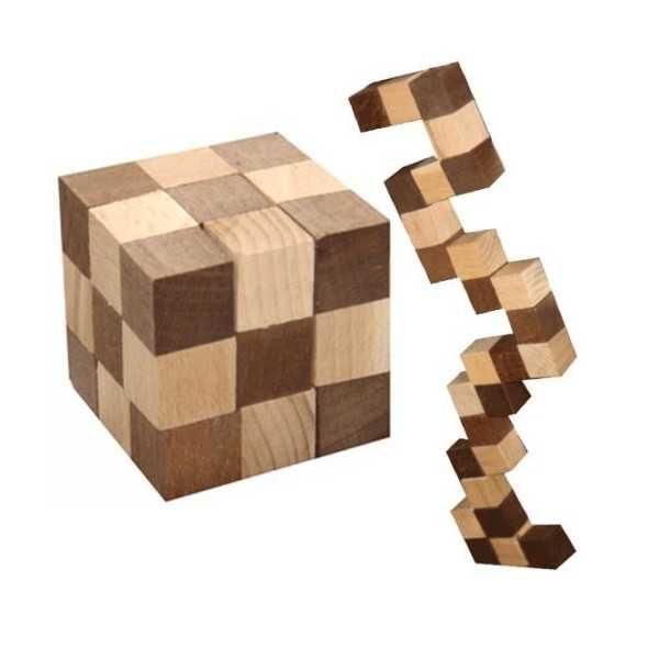 Деревянная головоломка Куб большой Змейка развивающие игрушки