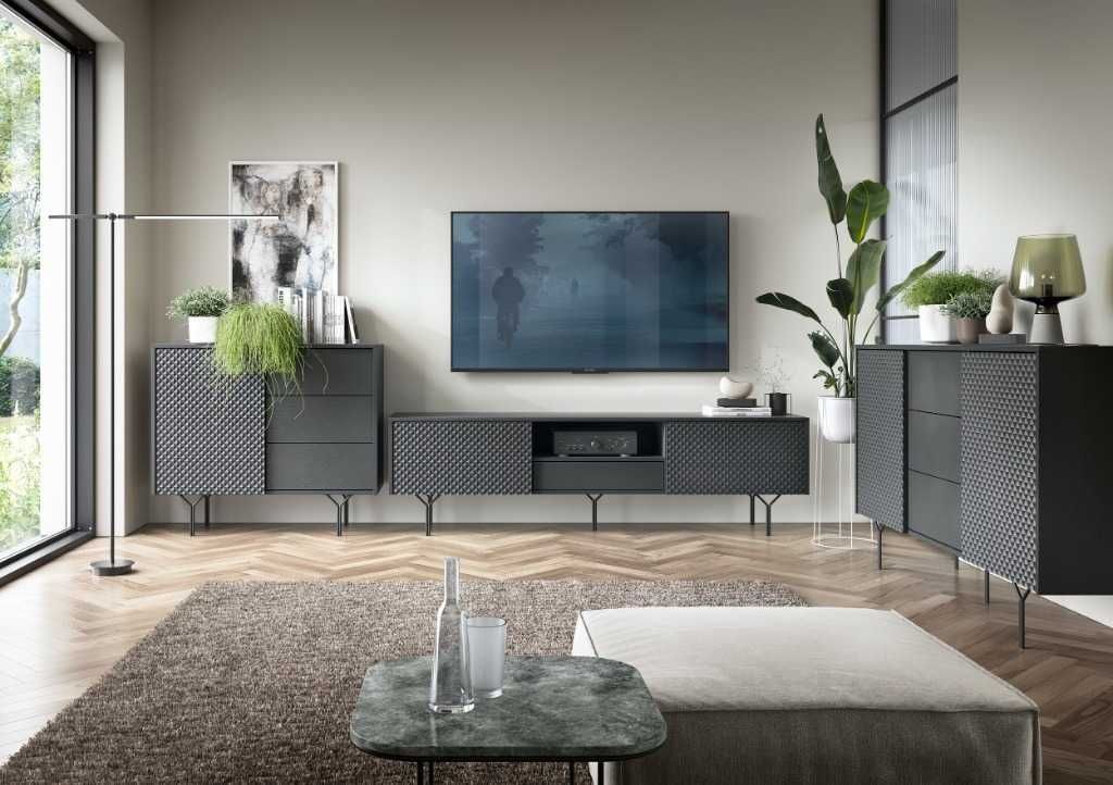 Nowoczesna komoda RAVEN 144cm FRONT 3D+3 Szuflady