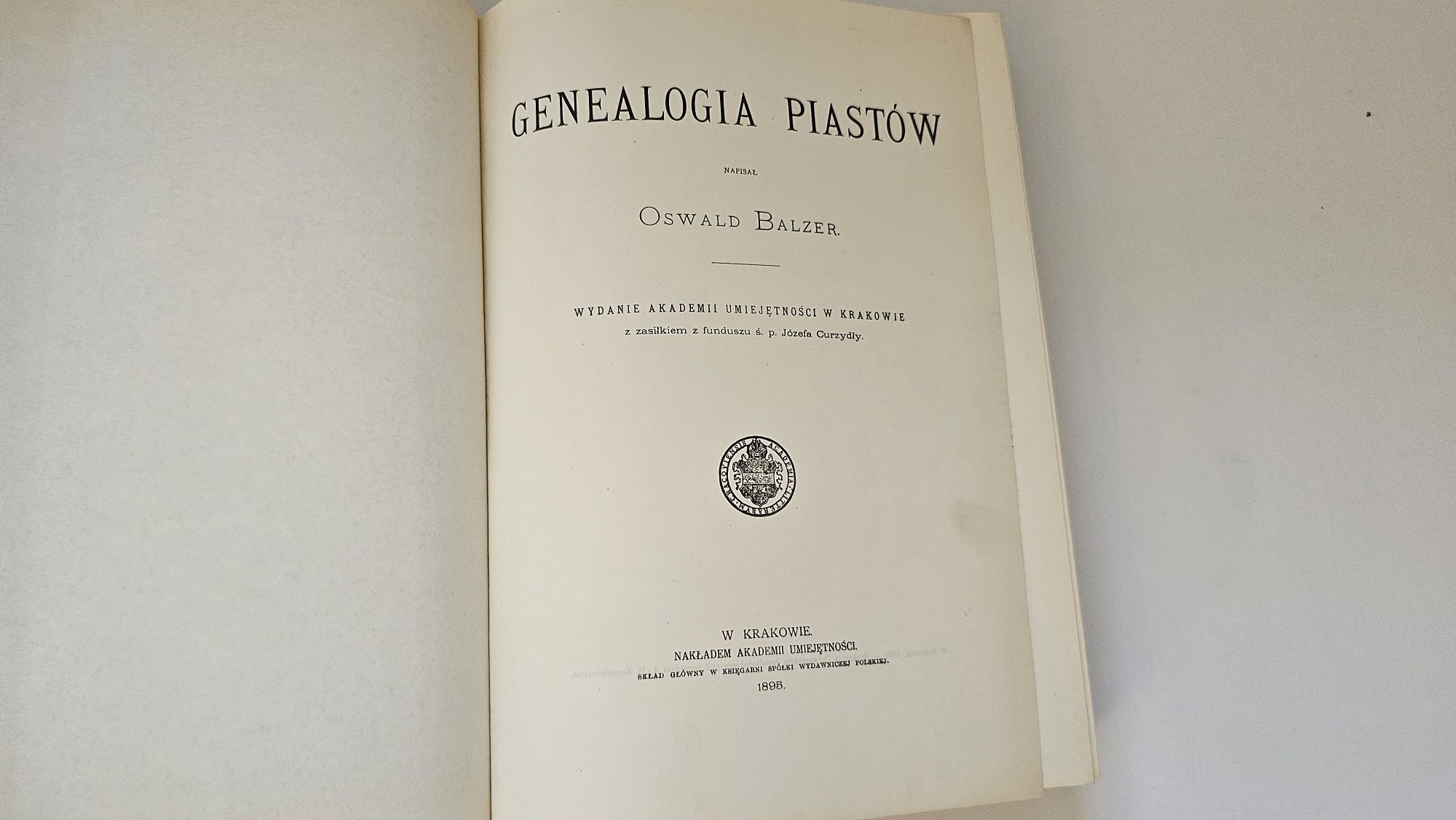 Genealogia Piastów Oswald Balzer reprint