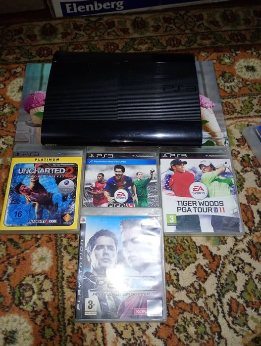 Ps 3 Super slim + 5 дисков для игр