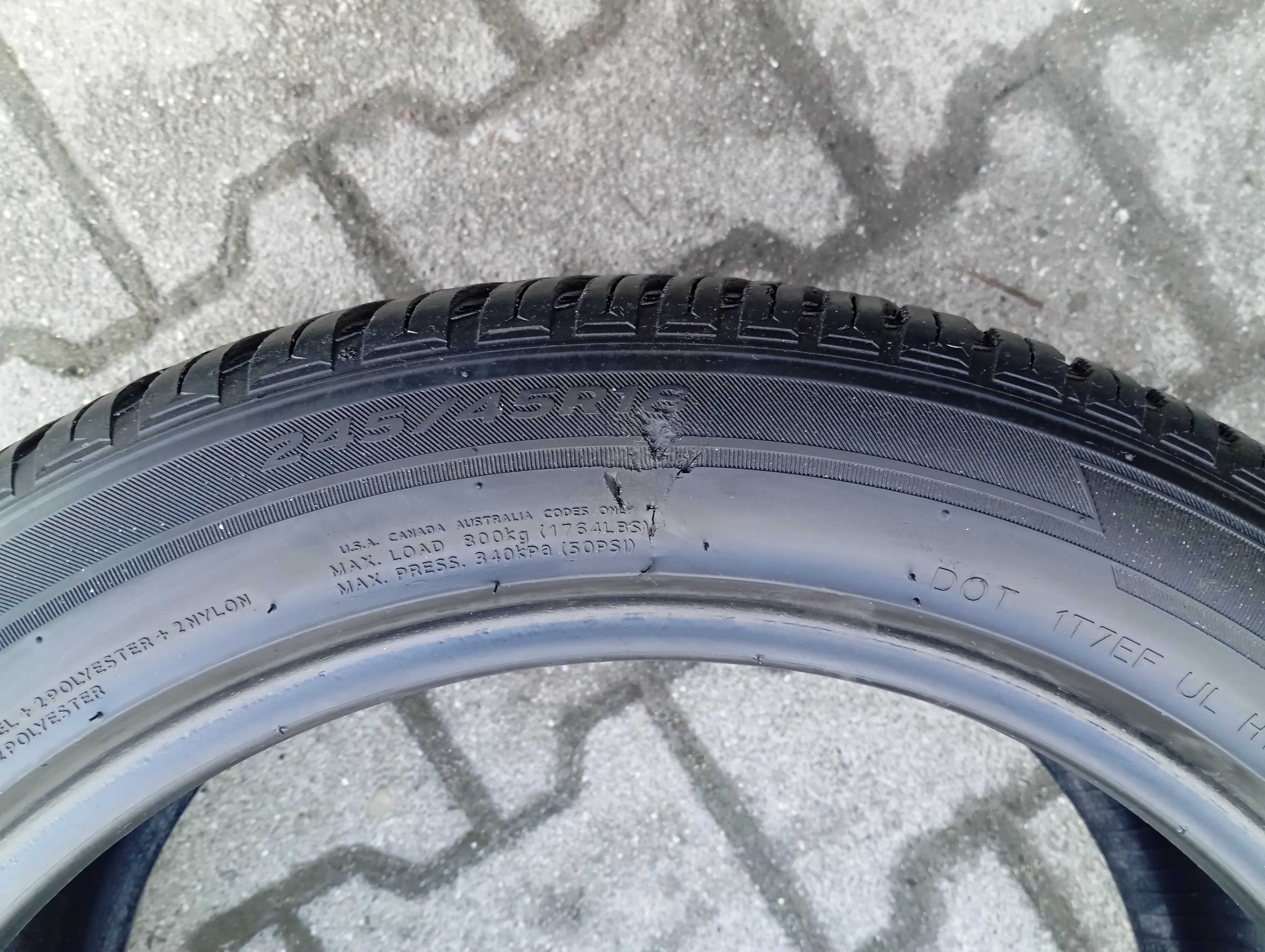 1szt całoroczna hankook kinergy4S-2, 245/45/18 100Y DOT3220   6-6,5mm