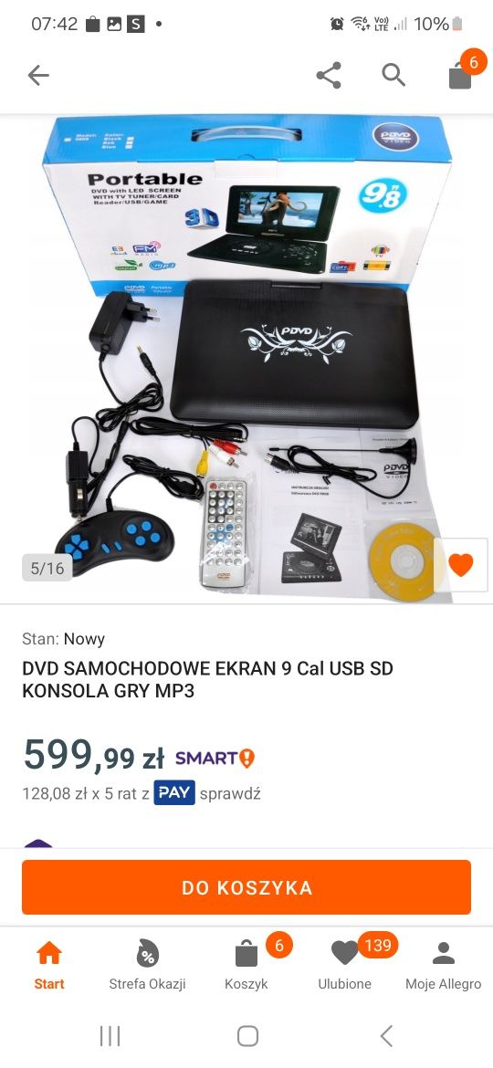 DVD do samochodu I gry