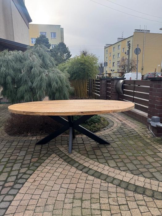 Stół /210 cm x 100 cm/styl industrialny /drewno egzotyczne