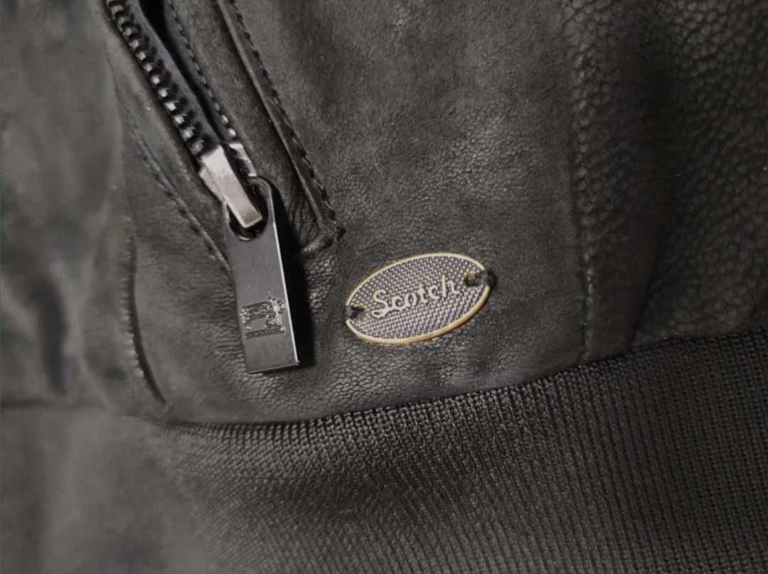 scotch&soda M / L шкіряна чорна куртка чоловіча бомбер натуральна