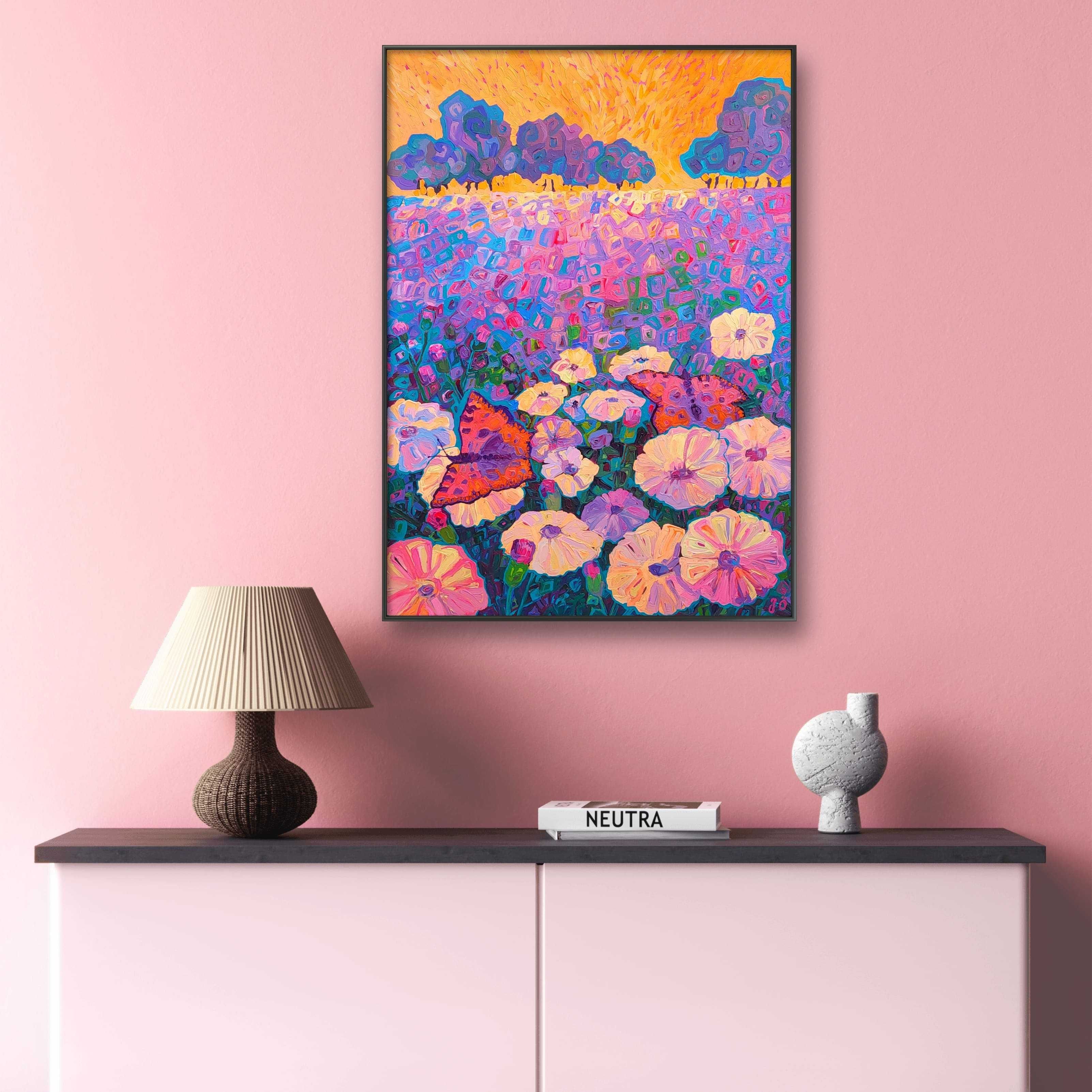 Oryginalny obraz akrylowy motyle na płótnie 50x70 cm abstrakcja natury