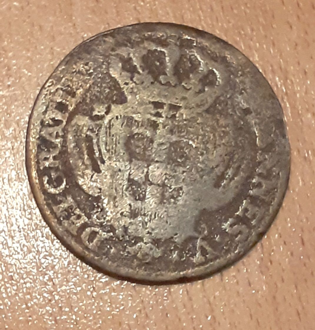 Moeda Antiga Monarquia 5 e 10 Reis 1743 Coleção Rei D João V em Cobre