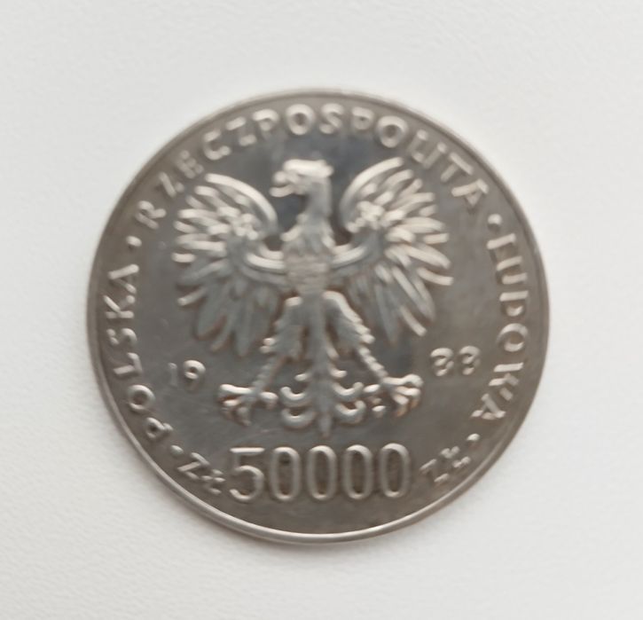 Moneta 50000 zł Piłsudski srebrna