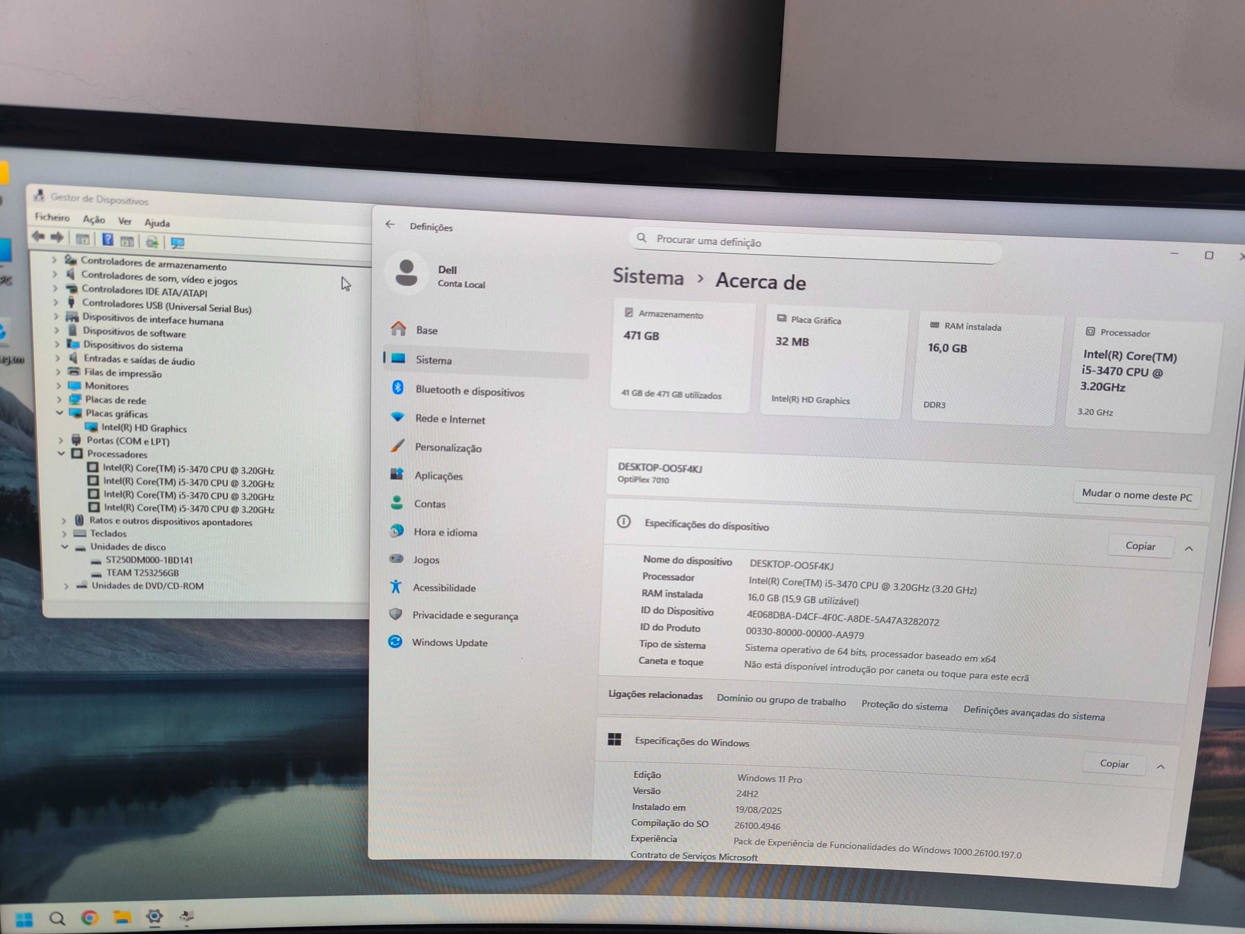 Computador Dell Optiplex 7010 SFF (I5/16GB DDR3/256GB SSD / 250GB HDD)