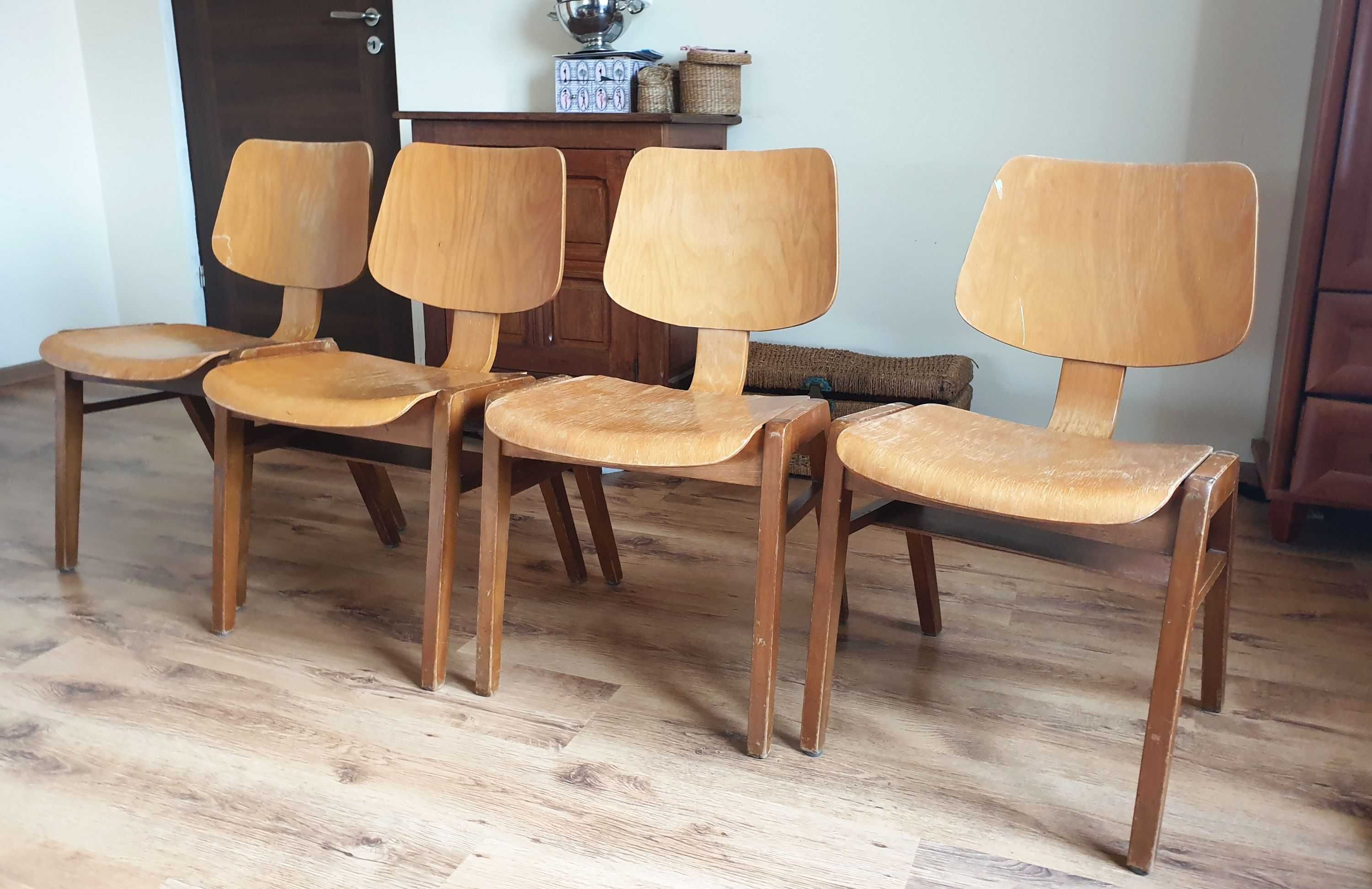 Komplet 4 krzeseł EGON EIERMANN z lat 60tych industrial loft design