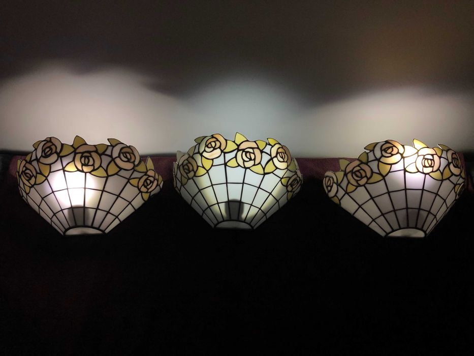 Lampa i trzy kinkiety Tiffany Andrzej Sroka
