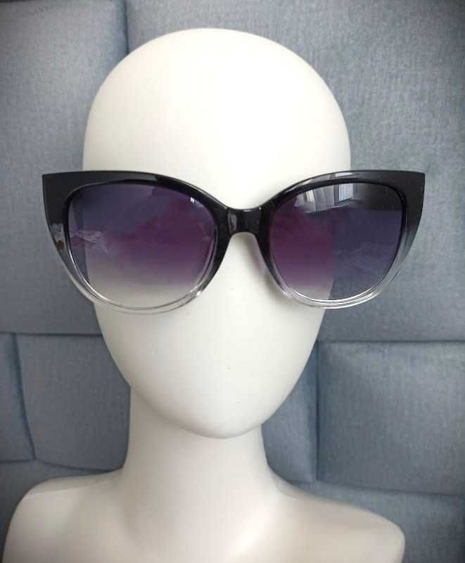 NOWE! Modne okulary przeciwsłoneczne ombre gradient chłodny odcień