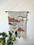 Makrama duża ścienna makatka boho handmade wełna ozdoba na ścianę