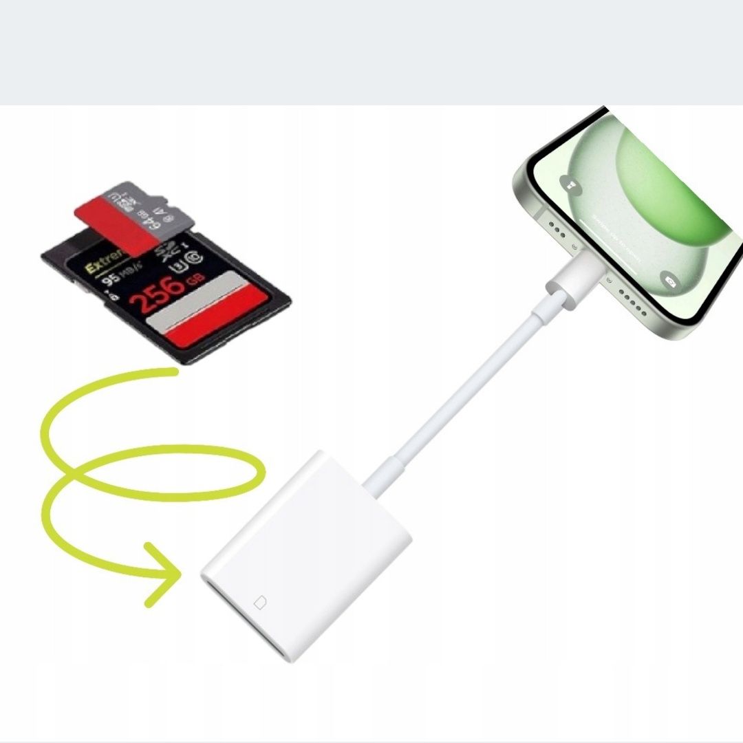 CO2 Czytnik Kart 2W1 DO Lightning Iphone adapter przejściówka MICRO SD