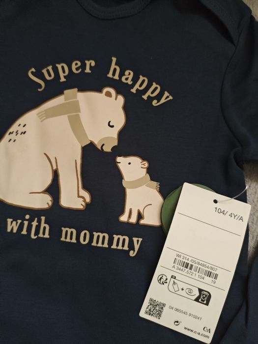 NOWE Body długi rękaw Misie C&A rozm. 104