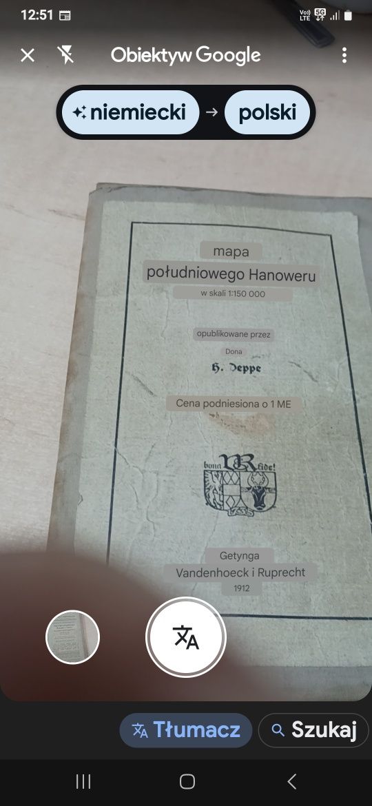 Mapa południowego  Hanoweru  z 1912