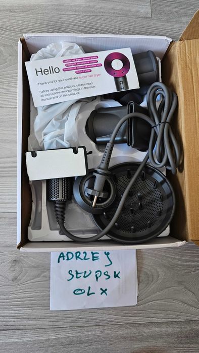 Bezlistna Suszarka do włosów NOWA - zestaw z 5x akcesoria Dyson ala