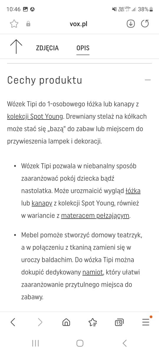Łóżko pojedyncze Spot Young VOX