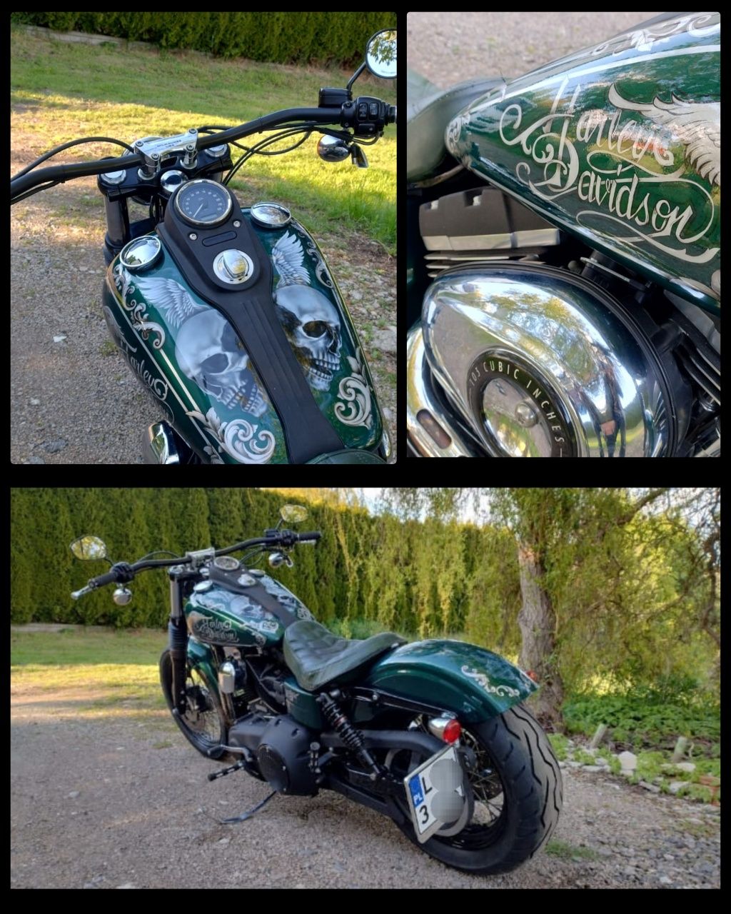 Aerografia, kaski, baki, elementy motocykli ręcznie malowane