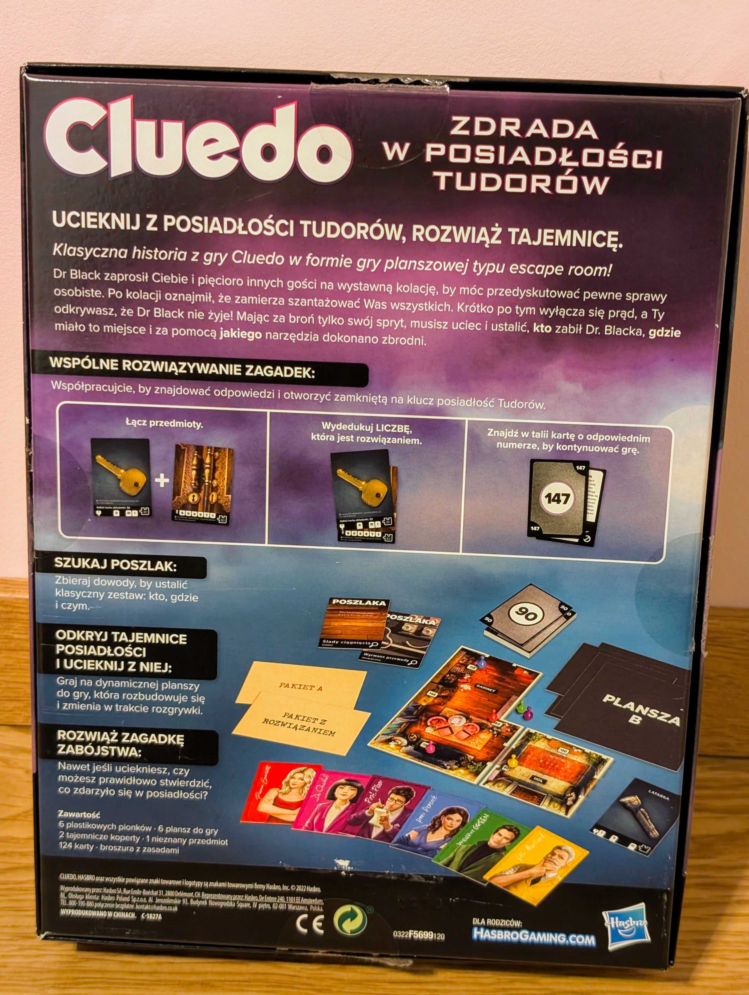 Cluedo - Zdrada w posiadłości Tudorów - gra planszowa detektywistyczna