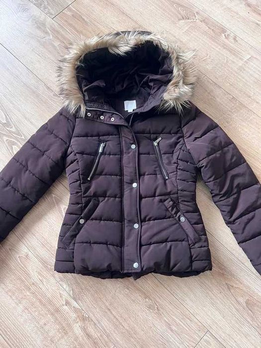 Kurtka zimowa H&M - S/36 - bordowa