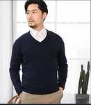 UNIQLO 100% wełna M granatowy męski sweter