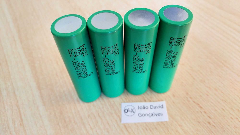 Pilha bateria 18650 Samsung 25R 2500 mAh 20A recarregável