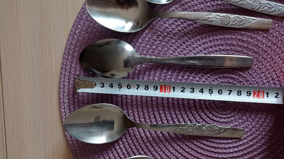Komplet 6 szt łyżek obiadowe z czasów radzieckich ZSRR. Vintage. wzór