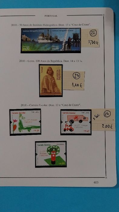 Selos de Portugal Novos c/goma- 2010- Ref. 2-26/11