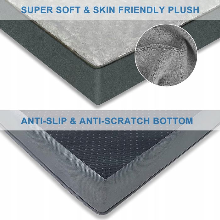 Ortopedyczne legowisko dla psów wodoodporna poduszka szara 104x74x10cm