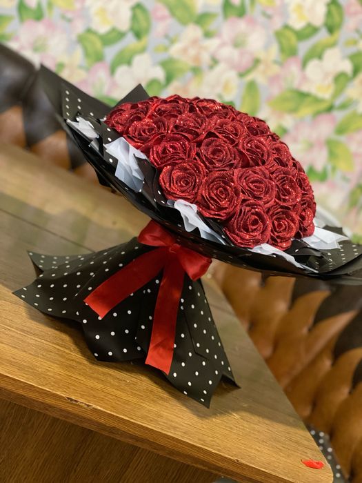 Розы из атласных лент под заказ