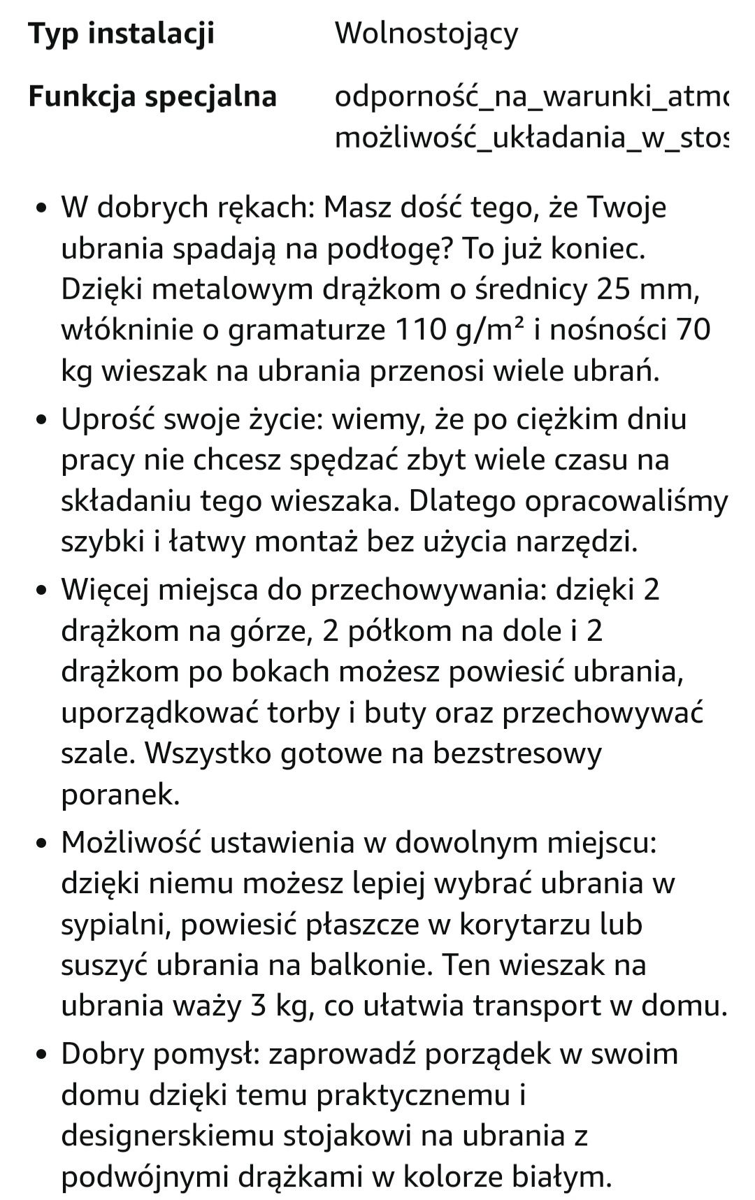Stojak na ubrania