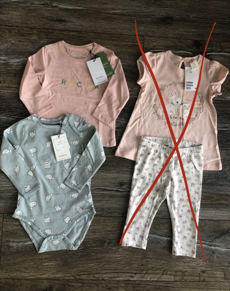 Komplet bluzka + body r.74 reserved